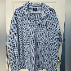 Dockers Size XXL 2XL Mens Button Down Shirt Pocket Long Sleeve Blue Black Gray